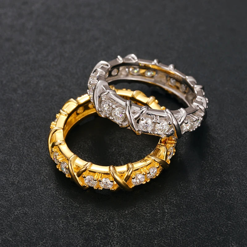 Diamond X motif rings