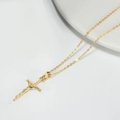 Gold crucifix cross pendant 