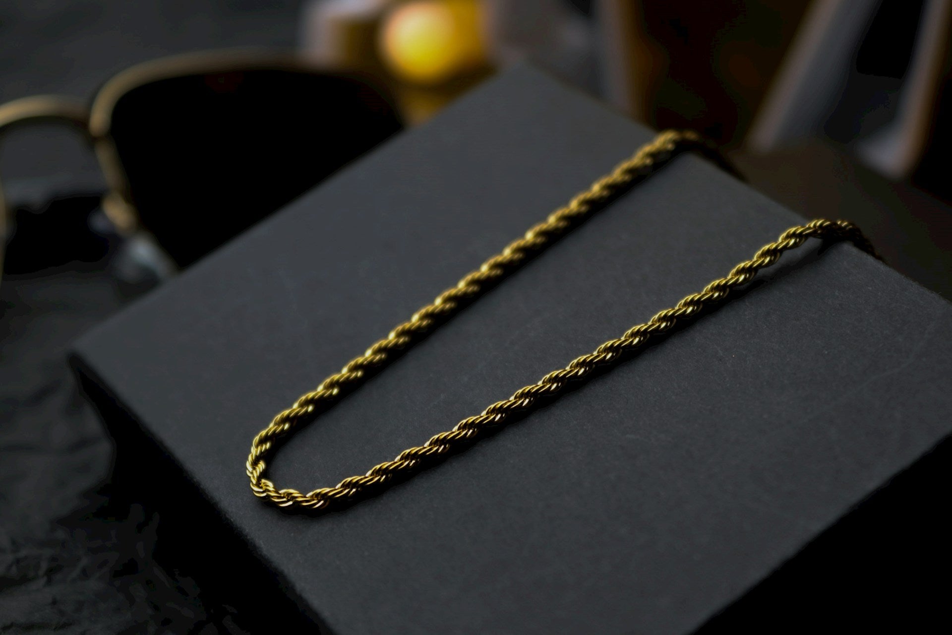 Mens gold rope chain