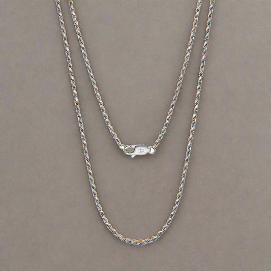 Micro Rope Chain In White Gold