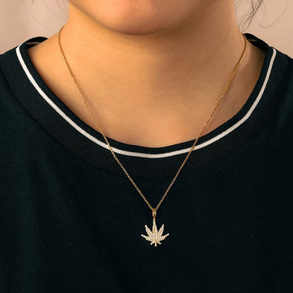 iced out Gold marijuana pendant