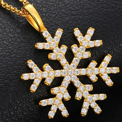 iced out gold Snow Flake pendant 