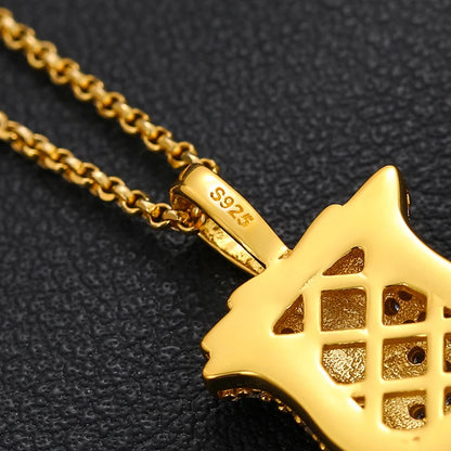 iced out gold rose pendant 